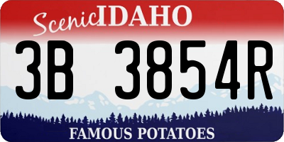 ID license plate 3B3854R