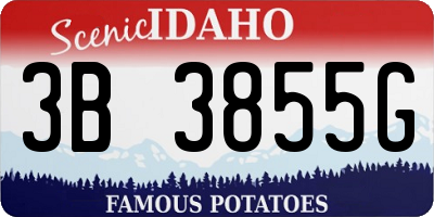 ID license plate 3B3855G