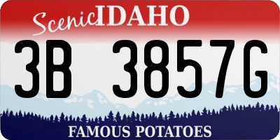ID license plate 3B3857G