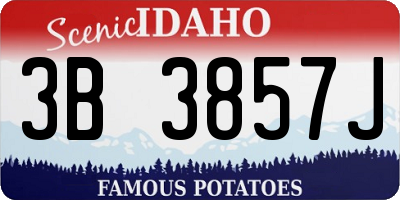 ID license plate 3B3857J