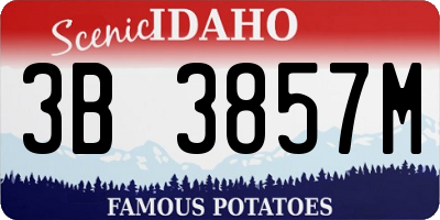 ID license plate 3B3857M