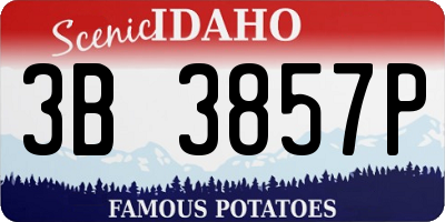 ID license plate 3B3857P