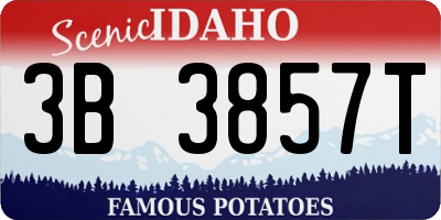 ID license plate 3B3857T