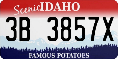 ID license plate 3B3857X