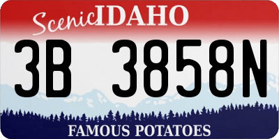 ID license plate 3B3858N