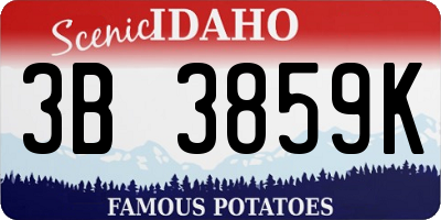 ID license plate 3B3859K