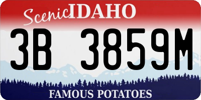 ID license plate 3B3859M