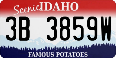 ID license plate 3B3859W