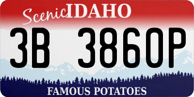 ID license plate 3B3860P