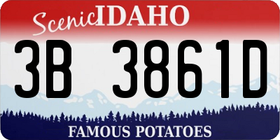 ID license plate 3B3861D