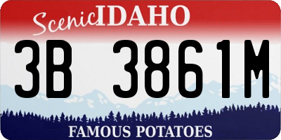 ID license plate 3B3861M