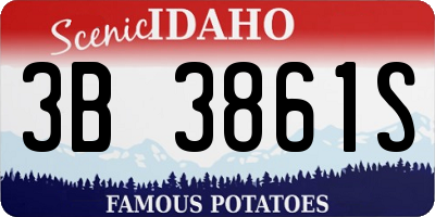 ID license plate 3B3861S