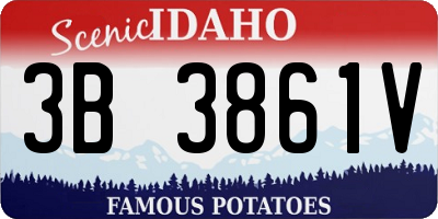 ID license plate 3B3861V
