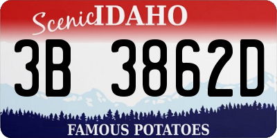 ID license plate 3B3862D