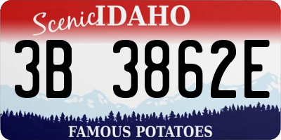 ID license plate 3B3862E
