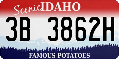 ID license plate 3B3862H