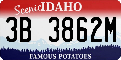 ID license plate 3B3862M