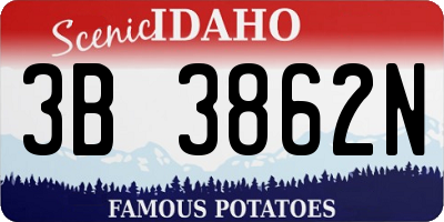 ID license plate 3B3862N