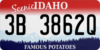 ID license plate 3B3862Q