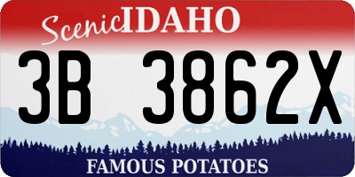 ID license plate 3B3862X