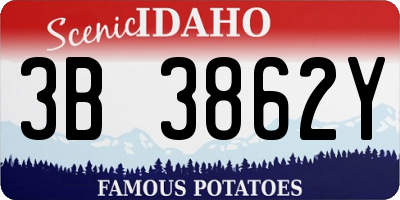 ID license plate 3B3862Y