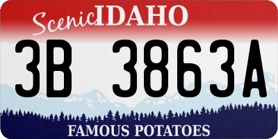 ID license plate 3B3863A