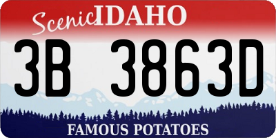 ID license plate 3B3863D