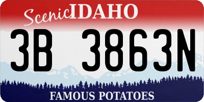 ID license plate 3B3863N