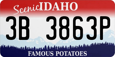 ID license plate 3B3863P