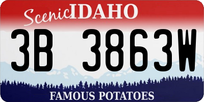 ID license plate 3B3863W