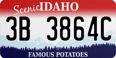 ID license plate 3B3864C