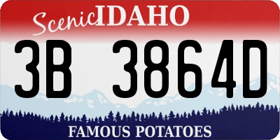 ID license plate 3B3864D
