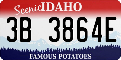 ID license plate 3B3864E