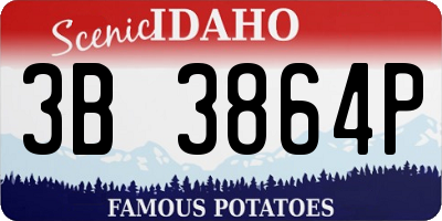 ID license plate 3B3864P