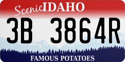 ID license plate 3B3864R