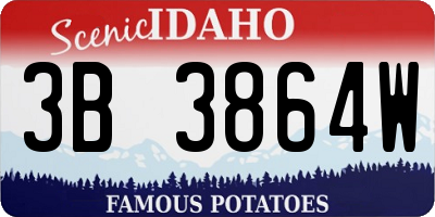 ID license plate 3B3864W