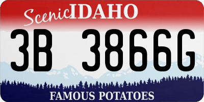 ID license plate 3B3866G