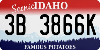 ID license plate 3B3866K