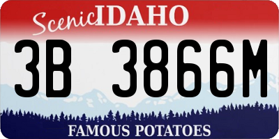 ID license plate 3B3866M