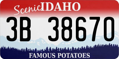 ID license plate 3B3867O