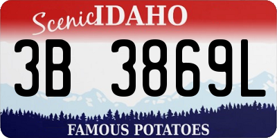 ID license plate 3B3869L