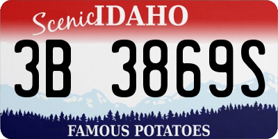 ID license plate 3B3869S