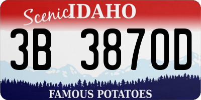 ID license plate 3B3870D