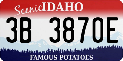 ID license plate 3B3870E