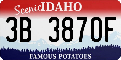 ID license plate 3B3870F