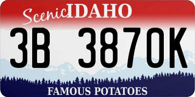 ID license plate 3B3870K