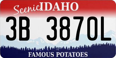 ID license plate 3B3870L