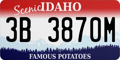 ID license plate 3B3870M