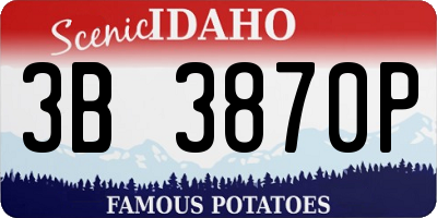 ID license plate 3B3870P