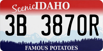 ID license plate 3B3870R